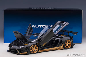 Liberty Walk Lamborghini Aventador, gloss black/gold accents 1:18