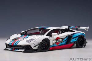 Liberty Walk Lamborghini Aventador *Martini*, white/red/blue 1:18