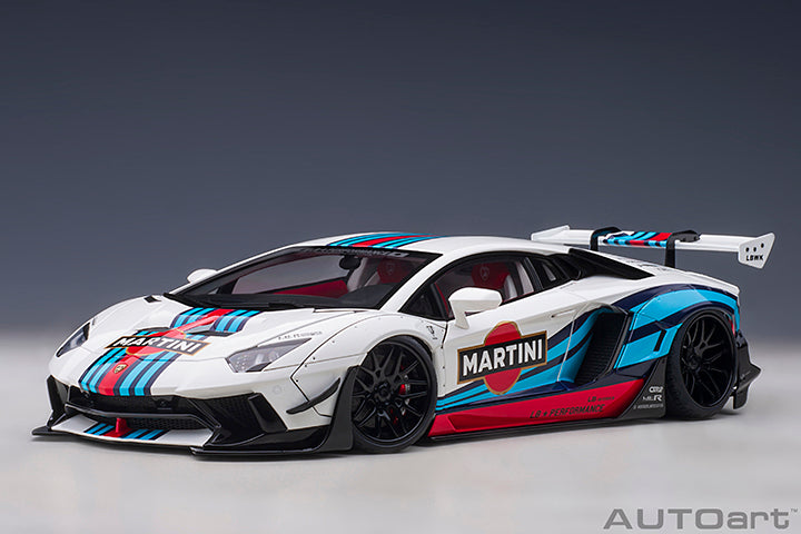 Liberty Walk Lamborghini Aventador *Martini*, white/red/blue 1:18