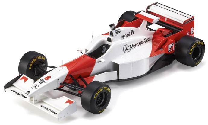 McLAREN F1 MP4/11 3.0L V10 TEAM MERCEDES CENTRAL WING N 8 2nd MONACO GP 1996 DAVID COULTHARD WITH SHOWCASE RED WHITE 1:18