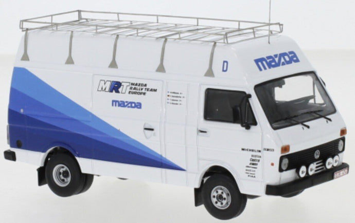 VW LT35 LWB MAZDA RALLY TEAM EUROPE - RALLY ASSISTANCE VAN 1989 hvid/blå 1:43