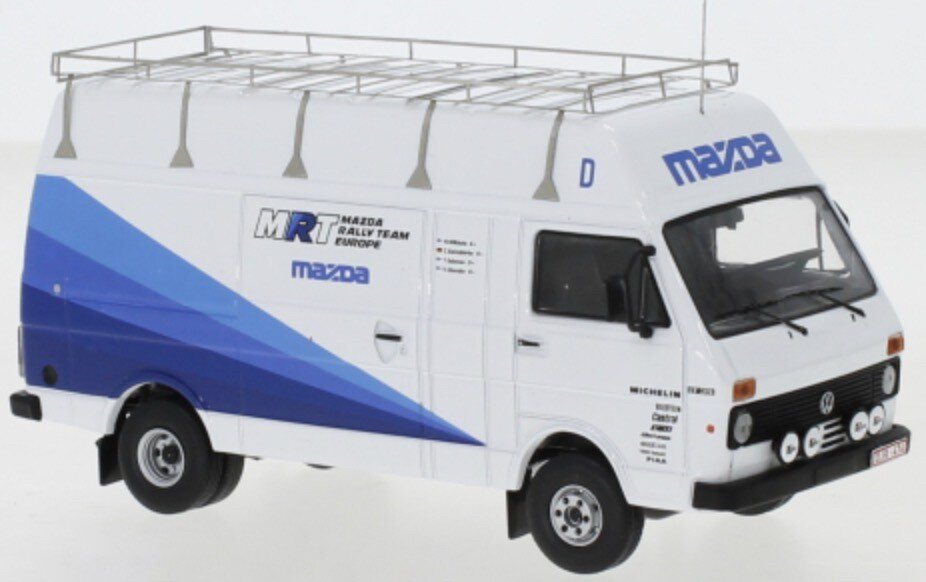 VW LT35 LWB MAZDA RALLY TEAM EUROPE - RALLY ASSISTANCE VAN 1989 hvid/blå 1:43