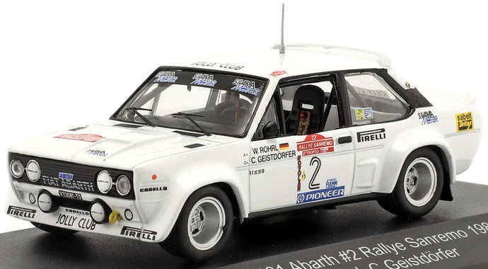 Fiat 131 ABARTH #2 ROHRL/GEISTDORFER WINNER RALLY SAN REMO 1980 hvid 1:43