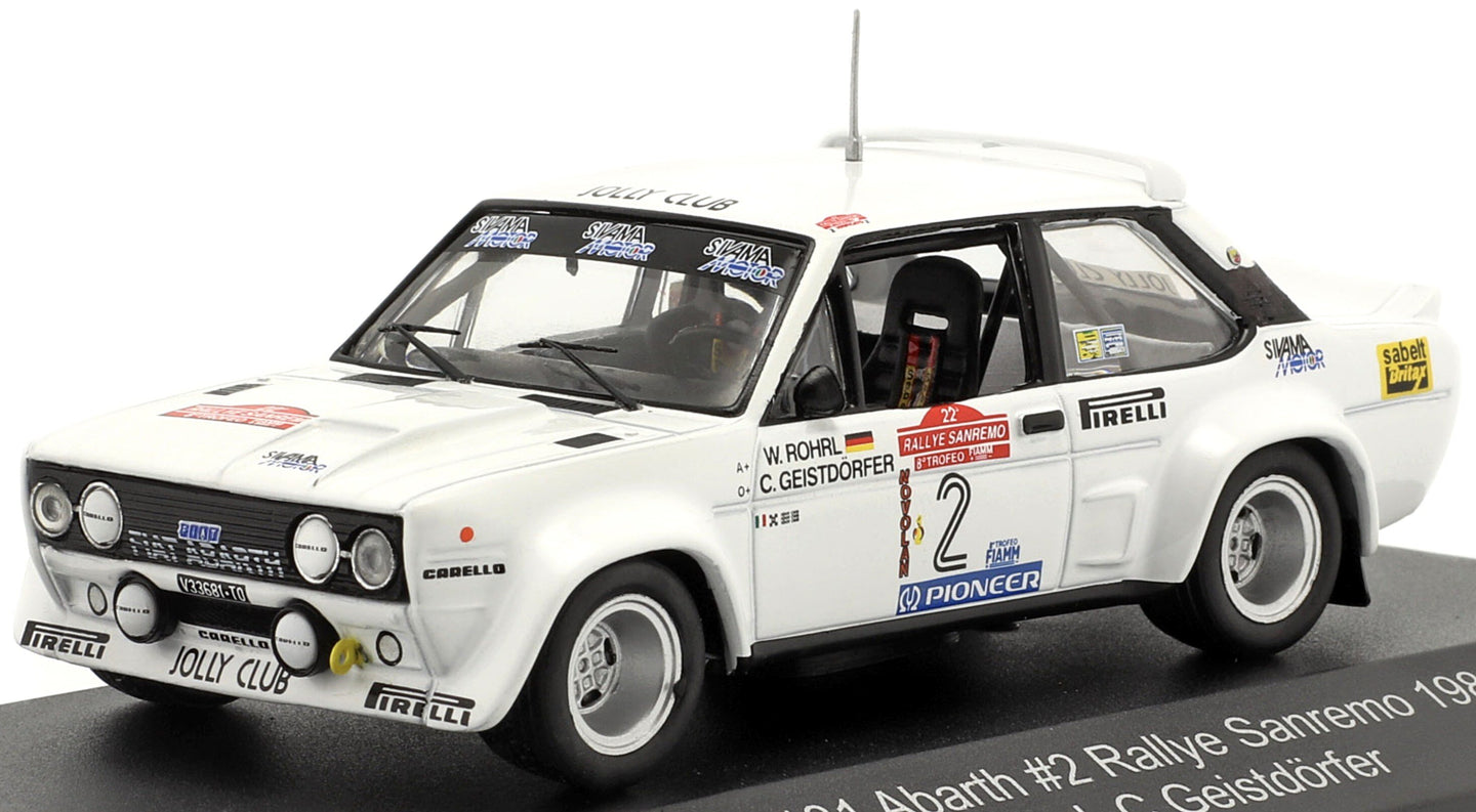 Fiat 131 ABARTH #2 ROHRL/GEISTDORFER WINNER RALLY SAN REMO 1980 hvid 1:43