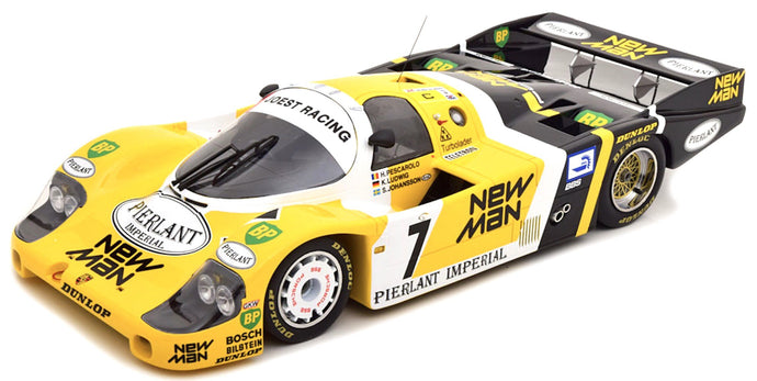 PORSCHE 956L TURBO TEAM NEWMAN JOEST RACING N 7 WINNER 24h LE MANS 1984 K.LUDWIG - H.PESCAROLO - S.JOHANSSON YELLOW BLACK 1:12