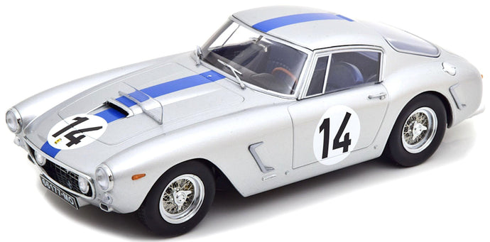 FERRARI 250GT SWB 3.0L V12 TEAM NOBLET N 14 3rd 24h LE MANS 1961 P.NOBLET - J.GUICHET SILVER BLUE 1:18