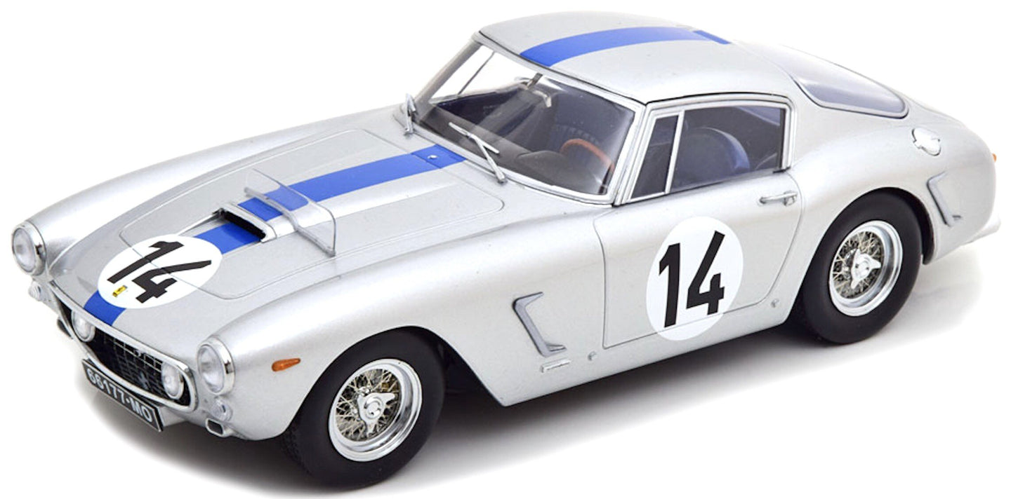 FERRARI 250GT SWB 3.0L V12 TEAM NOBLET N 14 3rd 24h LE MANS 1961 P.NOBLET - J.GUICHET SILVER BLUE 1:18