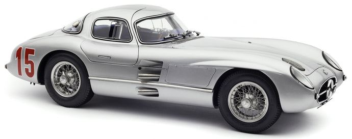 Mercedes Benz 300 SLR COUPE #15 RUDOLF UHLENHAUT GP SWEDEN 1955 sølv 1:18