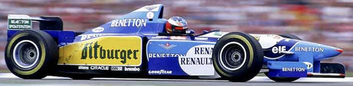 BENETTON F1 B195 TEAM MILD SEVEN RENAULT N 1 WORLD CHAMPION WINNER EUROPEAN GP 1995 MICHAEL SCHUMACHER BLUE YELLOW 1:18