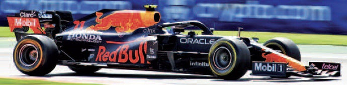 RED BULL F1 RB16B HONDA RA620H TEAM RED BULL RACING N 11 3rd MEXICO GP 2021 SERGIO PEREZ MATT BLUE YELLOW RED 1:18