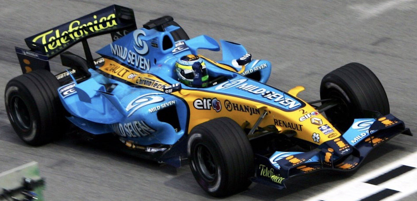 RENAULT F1 R26 TEAM MILD SEVEN RENAULT F1 N 2 3rd CHINA GP 2006 GIANCARLO FISICHELLA LIGHT BLUE YELLOW 1:18