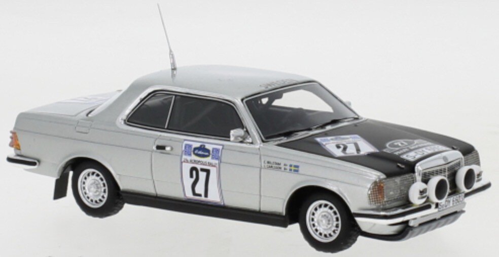 Mercedes Benz 280 CE #27 CARLSSON/BILLSTAM ACROPOLIS RALLY 1980 sølv/sort 1:43