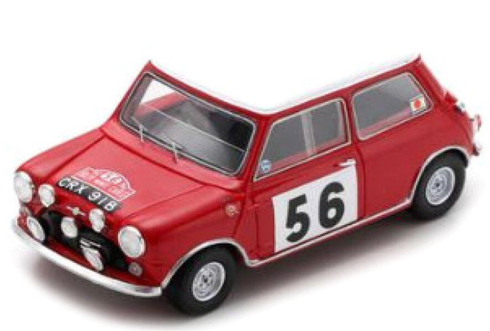 Bmc COOPER S #56 HOPKIRK/LIDDON RALLY MONTE CARLO 1965 rød/hvid 1:43