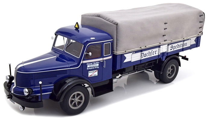 KRUPP TITAN SWL80 DACHSER TRUCK CANVAS TOP TELONATO 2-ASSI 1950 DARK BLUE BLACK 1:18
