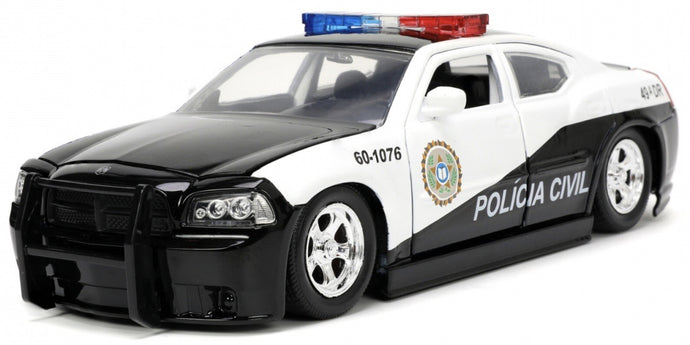 Dodge CHARGER POLICE 2006 - FAST & FURIOUS sort/hvid 1:24