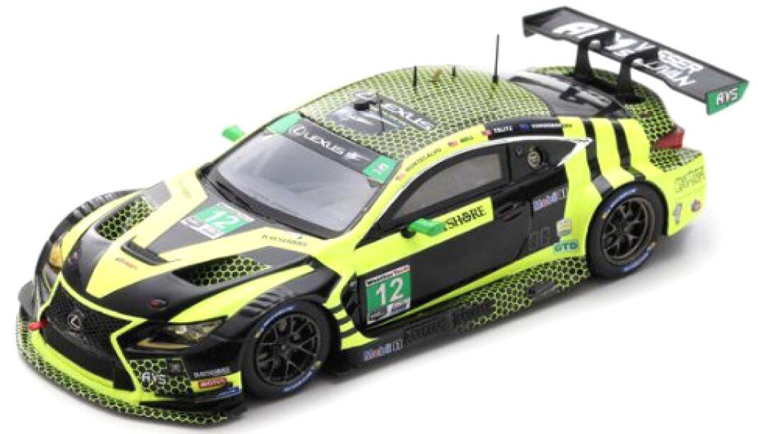 Lexus RC F GT3 #12 MONTECALVO/BELL/VAN GISBERGEN/TELITZ 24H DAYTONA 2020 sort/gul 1:43