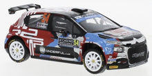 Indlæs billede til gallerivisning Citroen C3 RALLY2 #54 LEFEBVRE/MALFOY RALLY MONTE CARLO 2022 sølv/blå/rød 1:43