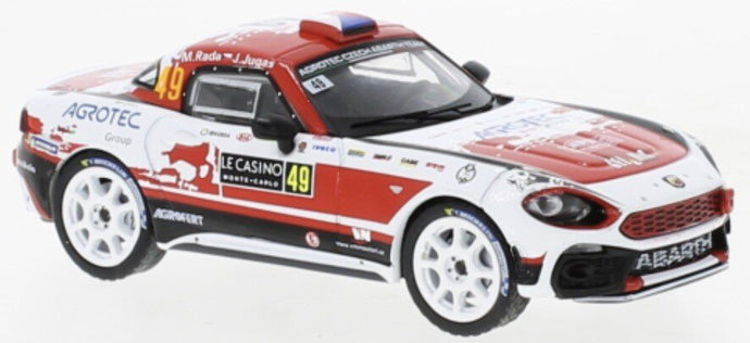 FIAT 124 ABARTH RGT N 49 RALLY MONTECARLO 2022 M.RADA - J.JUGAS WHITE RED 1:43