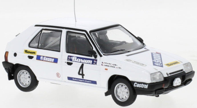 SKODA FAVORIT 136L (night version) N 4 RALLY VALASSKAA ZIMA 1989 L.KRECEK - B.MOTL WHITE 1:43