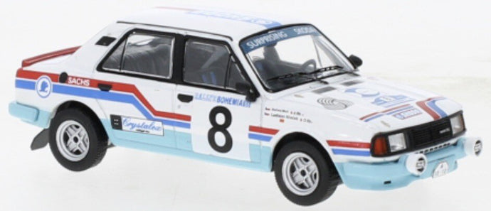 SKODA 130L TEAM UAMK SKODA MLADA BOLESLAV N 8 RALLY BOHEMIA 1988 L.KRECEK - B.MOTL WHITE LIGHT BLUE 1:43