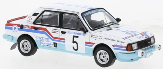 SKODA 130L TEAM SKODA GB N 5 RALLY BOHEMIA 1988 J.HAUGLAND - B.WILLIS WHITE LIGHT BLUE 1:43