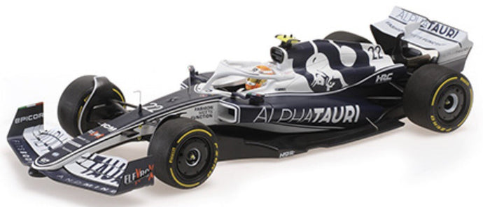 ALPHA TAURI F1 AT03 HONDA TEAM ALPHA TAURI N 22 BAHRAIN GP 2022 YUKI TSUNODA WHITE BLUE 1:18
