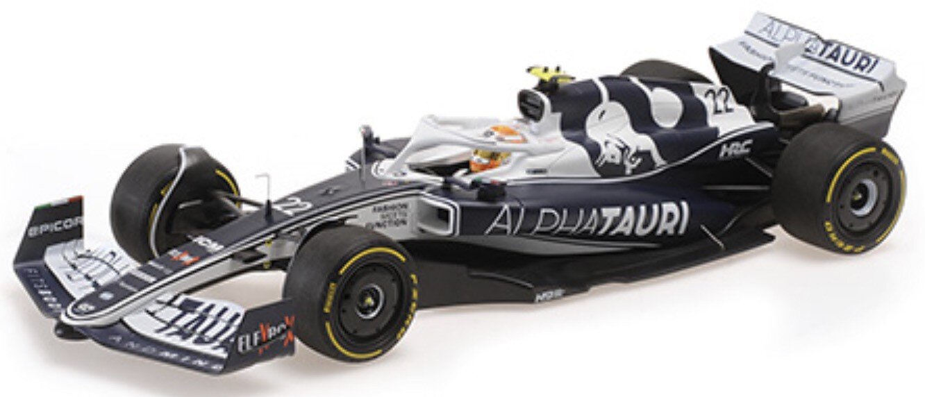 ALPHA TAURI F1 AT03 HONDA TEAM ALPHA TAURI N 22 BAHRAIN GP 2022 YUKI TSUNODA WHITE BLUE 1:18