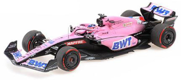 ALPINE F1 A522 TEAM ALPINE BWT N 14 BAHRAIN GP 2022 FERNANDO ALONSO PINK BLUE 1:43