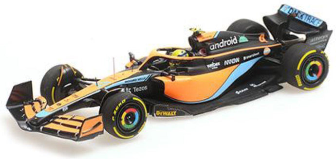 McLAREN F1 MCL36 TEAM MCLAREN N 4 BAHRAIN GP 2022 LANDO NORRIS ORANGE LIGHT BLUE 1:43