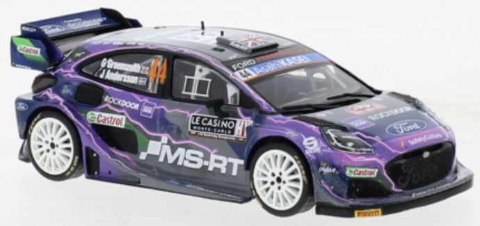 Ford PUMA RALLY1 #44 GREENSMITH/ANDERSSON WRC RALLY MONTE CARLO 2022 lilla/grå 1:43