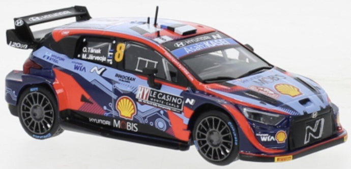 Hyundai i20 N RALLY1 #8 TANAK/JARVEOJA WRC RALLY MONTE CARLO 2022 blå/rød 1:43
