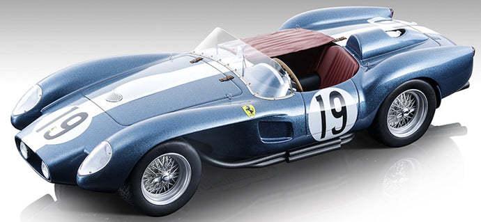 Ferrari 250 TR PONTOON-FENDER CHASSIS 7030TR #19 MARTIN/TAVANO 24H LE MANS 1958 mørk blå/hvid 1:18