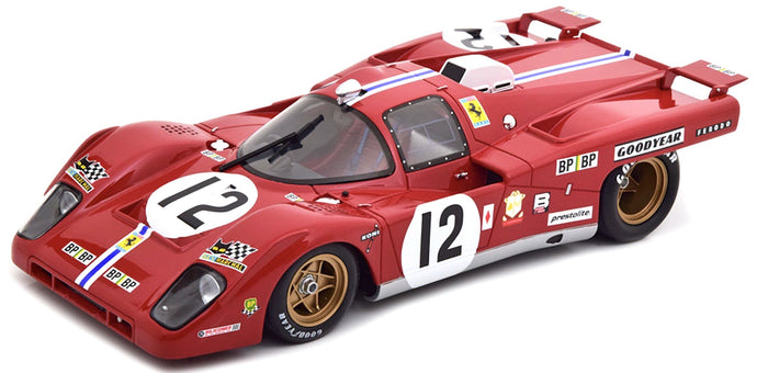 Ferrari 512M #12 POSEY/ADAMOWICZ 24H LE MANS 1971 rød/hvid/blå 1:18