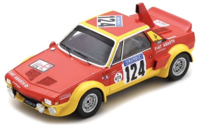 Fiat 1/9 ABRATH #124 BECKERS/DE LA GRANDRIVE TOUR DE FRANCE AUTOMOBILE 1974 rød/gul 1:43