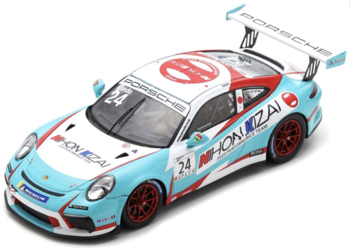 Porsche 911 GT3 CUP #24 TSUBASA KONDO PORSCHE CARRERA CUP JAPAN CHAMPION 2020 lys blå/hvid/rød 1:43