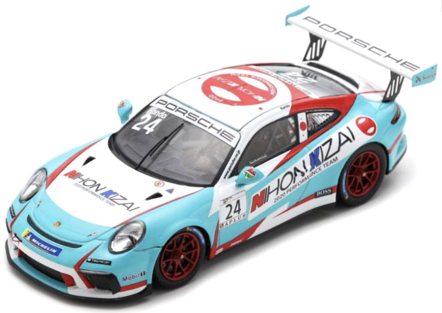 Porsche 911 GT3 CUP #24 TSUBASA KONDO PORSCHE CARRERA CUP JAPAN CHAMPION 2020 lys blå/hvid/rød 1:43