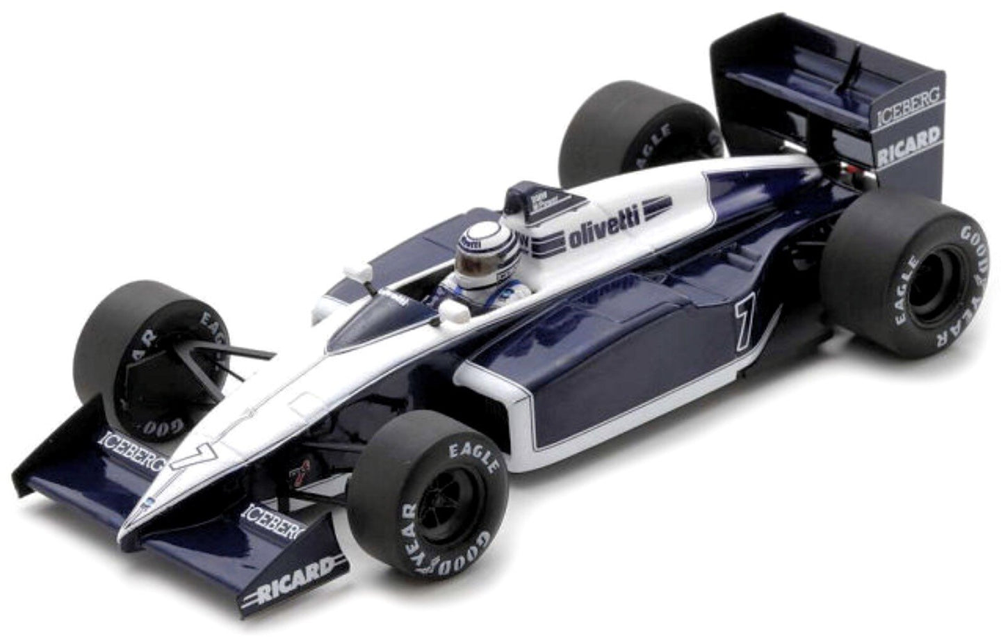 Brabham BT56 #7 RICCARDO PATRESE 3rd MEXICAN GP 1987 hvid/mørk blå 1:43