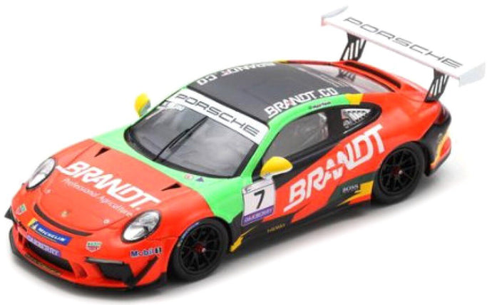 Porsche 911 GT3 CUP #7 MIGUEL PALUDO PORSCHE CARRERA CUP BRASIL CHAMPION 2021 rød/grøn/sort 1:43
