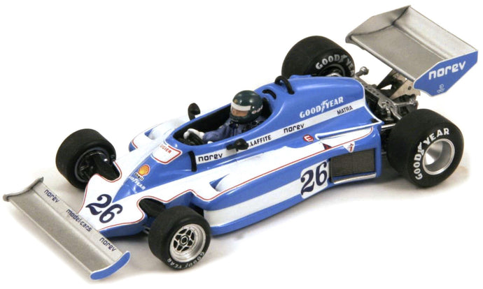 Ligier JS7 #26 JACQUES LAFFITE WINNER SWEDEN GP 1977 blå/hvid 1:18
