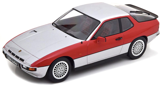 PORSCHE 924 TURBO COUPE 1986 SILVER RED 1:18