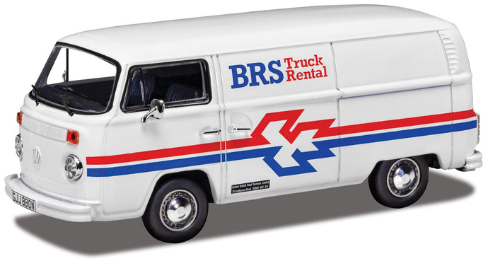 VW PANEL VAN TYPE 2 (T2) - BRS TRUCK RENTAL hvid/rød/blå 1:43