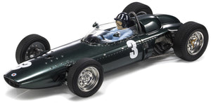 BRM F1 P57 BRM TEAM N 3 WINNER SOUTH AFRICA WORLD CHAMPION (with pilot figure) 1962 GRAHAM HILL WITH SHOWCASE GREEN MET 1:18