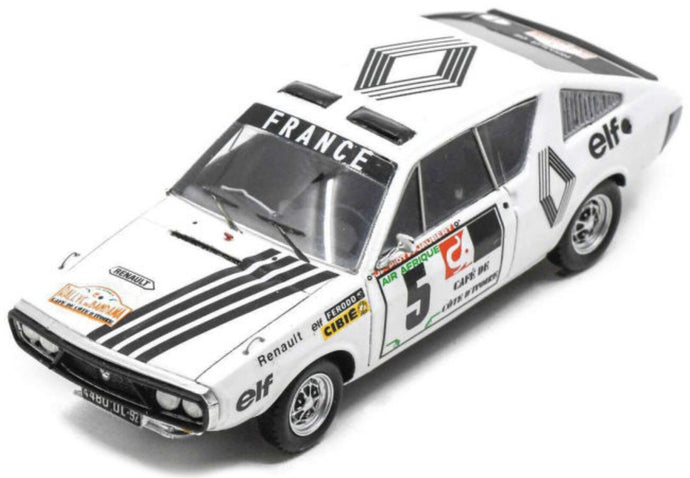 RENAULT R17 N 5 RALLY BANDAMA 1973 J.F.PIOT - F.JAUBER WHITE BLACK 1:43