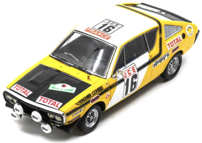 Renault 17 #16 PRIVE/'TILBER' 6th RALLYE DU MAROC 1976 gul/hvid/sort 1:43