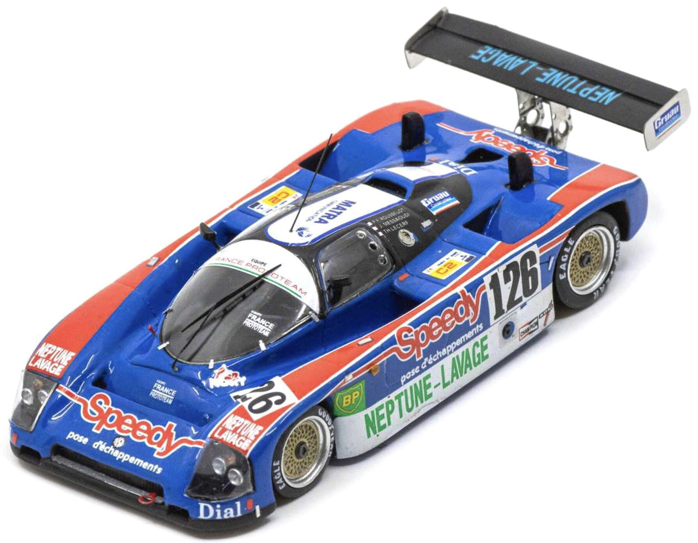 ARGO JM19C #126 LECERF/ROUSSELOT/MESSAOUDI 18th 24H LE MANS 1989 blå/rød/hvid 1:43