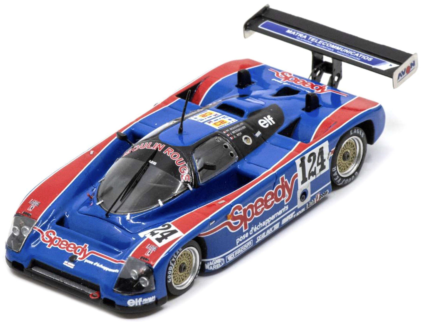 ARGO JM19C #124 ROUSSELOT/MESSAOUDI/ROY 21st 24H LE MANS 1988 blå/rød 1:43