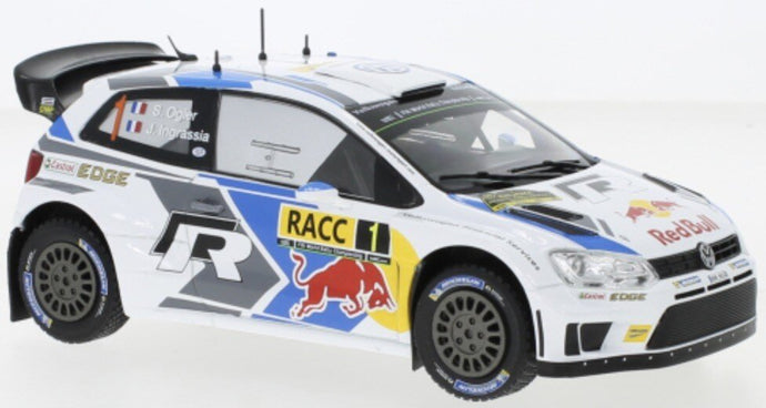 VOLKSWAGEN POLO R WRC RED BULL N 1 RALLY CATALUNYA 2014 S.OGIER - J.INGRASSIA WHITE BLUE YELLOW 1:24