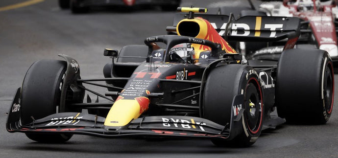 RED BULL F1 RB18 TEAM ORACLE RED BULL RACING N 11 WINNER MONACO GP 2022 SERGIO PEREZ MATT BLUE YELLOW RED 1:43
