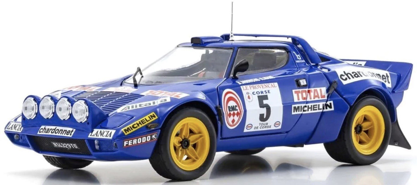 LANCIA STRATOS HF (night version) N 5 2nd RALLY TOUR DE CORSE 1976 B.DARNICHE - A.MAHE BLUE 1:18
