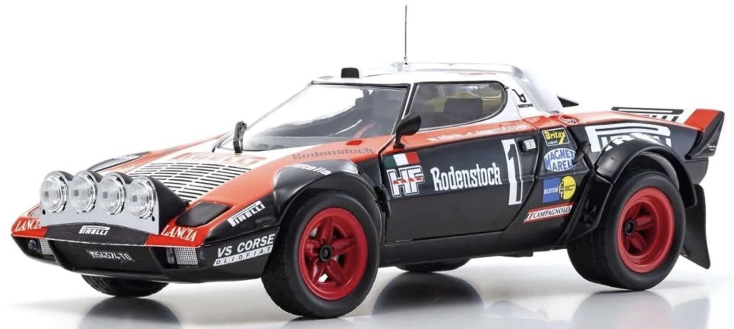 LANCIA STRATOS HF OLIO FIAT VS CORSE (night version) N 1 RALLY HUNSRUCK 1978 W.ROHRL - C.GEISTDORFER BLACK RED WHITE 1:18